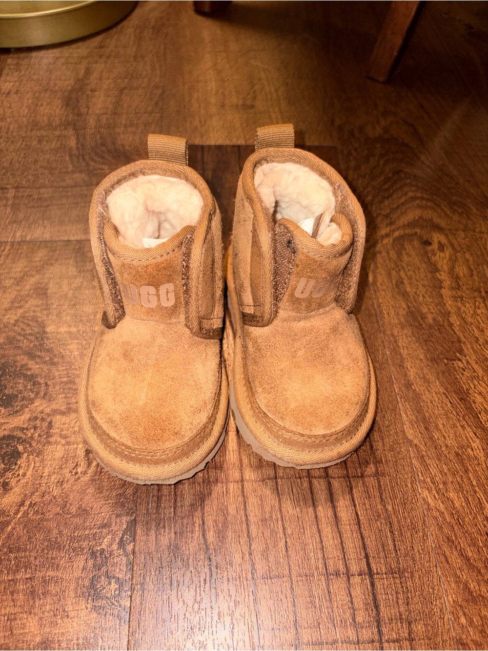 UGG Kids Tan Suede Shearling Pull-On Boots